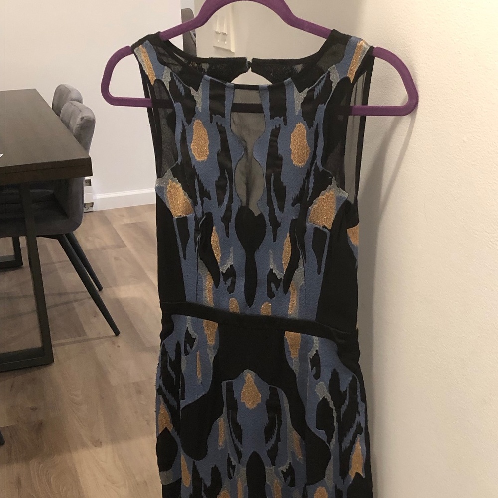 Gorgeous gold Blue and Black Formal Reiss Dress size 0
